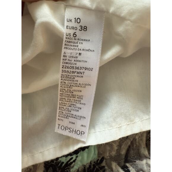 Topshop Women's 6 Retro Formal Jacquard Floral Bow Mini Dress Party Homecoming - Picture 6 of 13